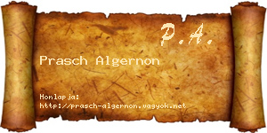 Prasch Algernon névjegykártya